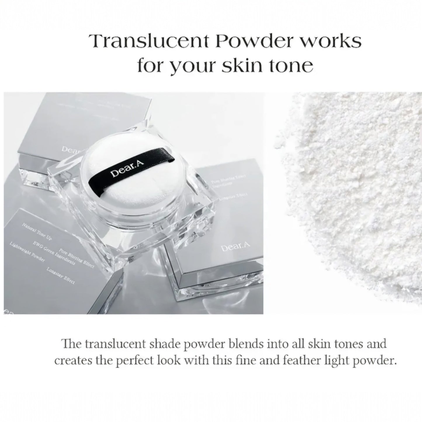 DEAR.A Face Blur Finishing Powder 8 g, pudra de fixare cu efect blur, matifiaza și netezeste porii