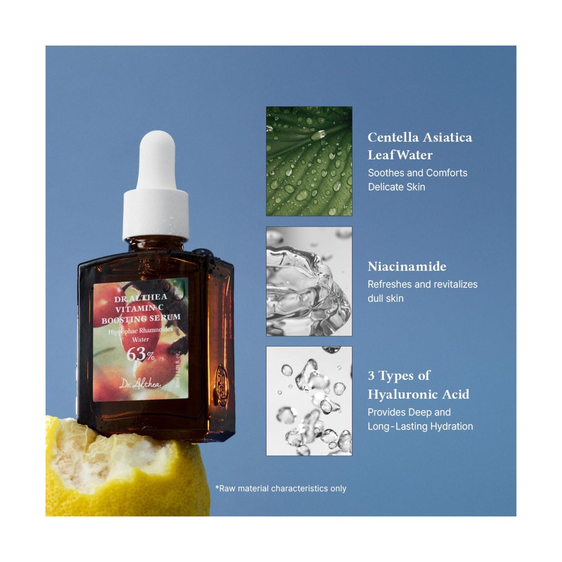 Dr. Althea pro lab vitamin c boosting serum 30 ml ser antioxidant pentru luminozitate si uniformizarea aspectului pielii cu  centella, niacinamide si 3 tipuri de acid hialuronic