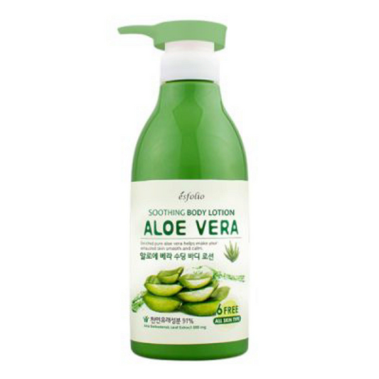 ESFOLIO Aloe Vera Soothing Body Lotion, loțiune de corp calmantă care hidratează și revigorează pielea