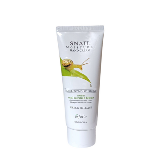 ESFOLIO Snail Moisture Hand Cream, cremă de mâini hidratantă cu extract de melc care hrănește și catifelează pielea