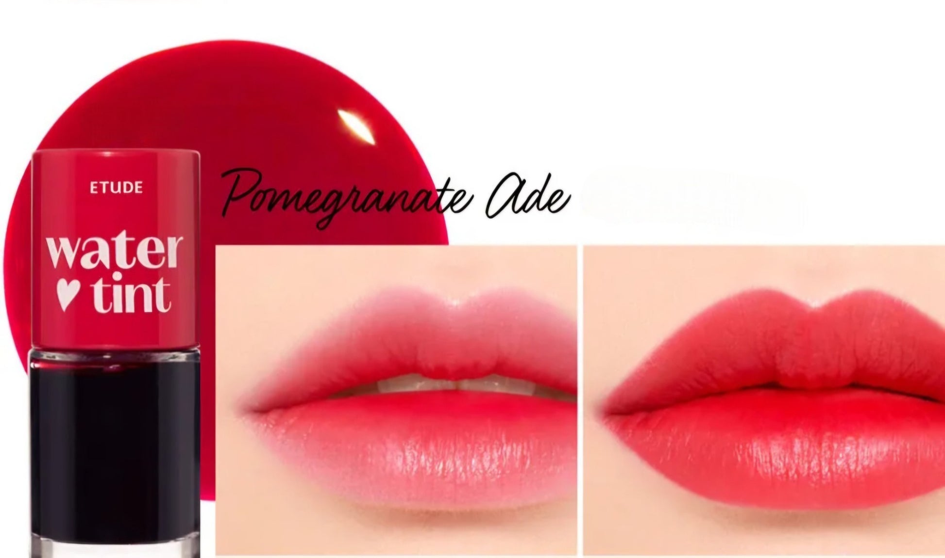 ETUDE Dear Darling Water Tint 06 Pomegranate Ade, tint de buze rodie care oferă culoare intensă și prospețime de lungă durată