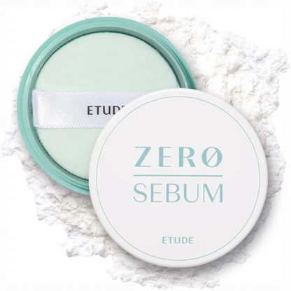 ETUDE Zero Sebum Drying Powder, pudră matifiantă care absoarbe sebumul și lasă pielea catifelată