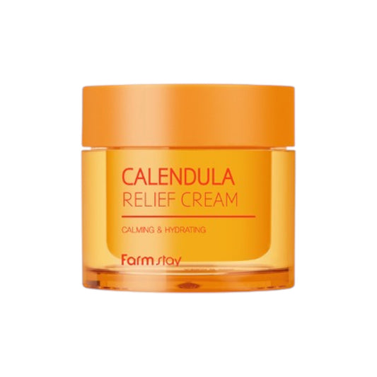 FARMSTAY Calendula Relief Cream 80 ml, crema calmanta cu galbenele, hidrateaza si sustine bariera pielii sensibile