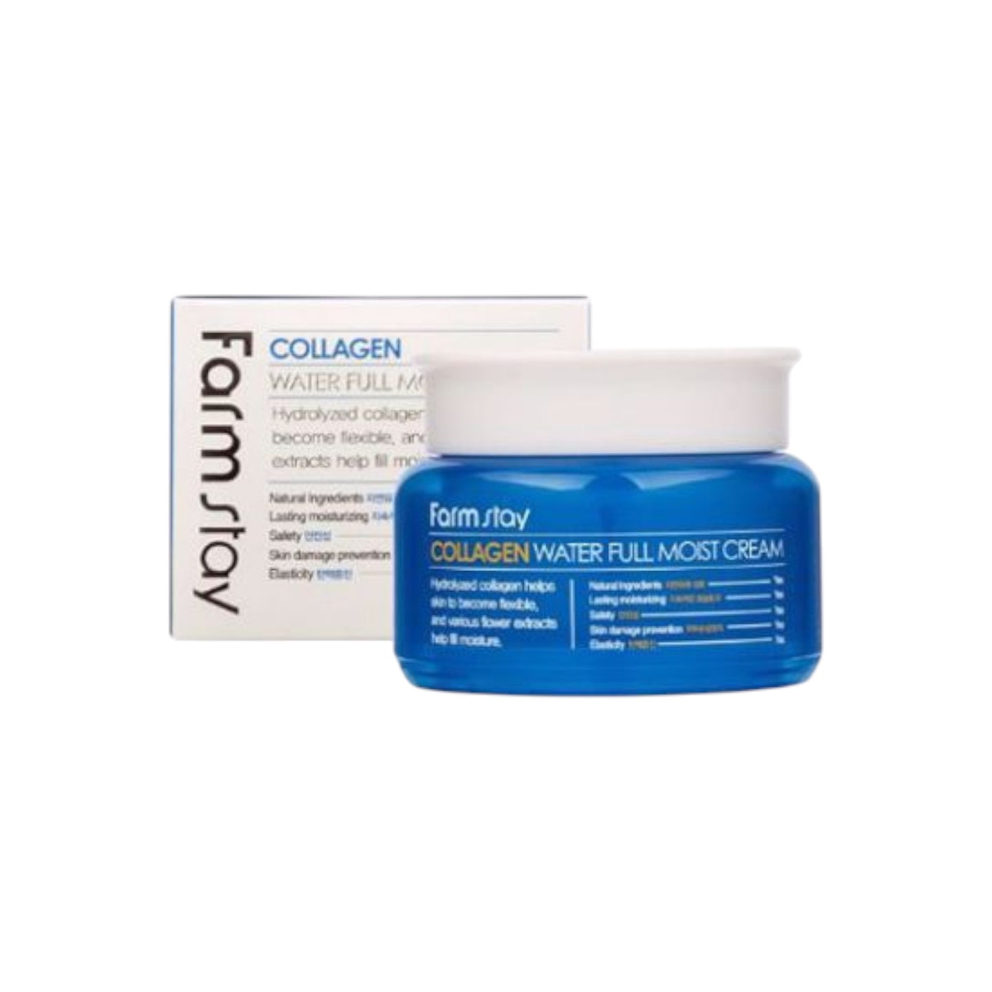 FARMSTAY Collagen Water Full Moist Cream 100 ml, crema hidratanta cu colagen, reda elasticitatea si netezeste tenul