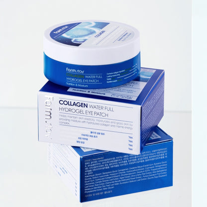 FARMSTAY Water Full Hydrogel Eye Patch 60 buc, patch-uri pentru ochi care hidrateaza intens si reduc aspectul cearcanelor