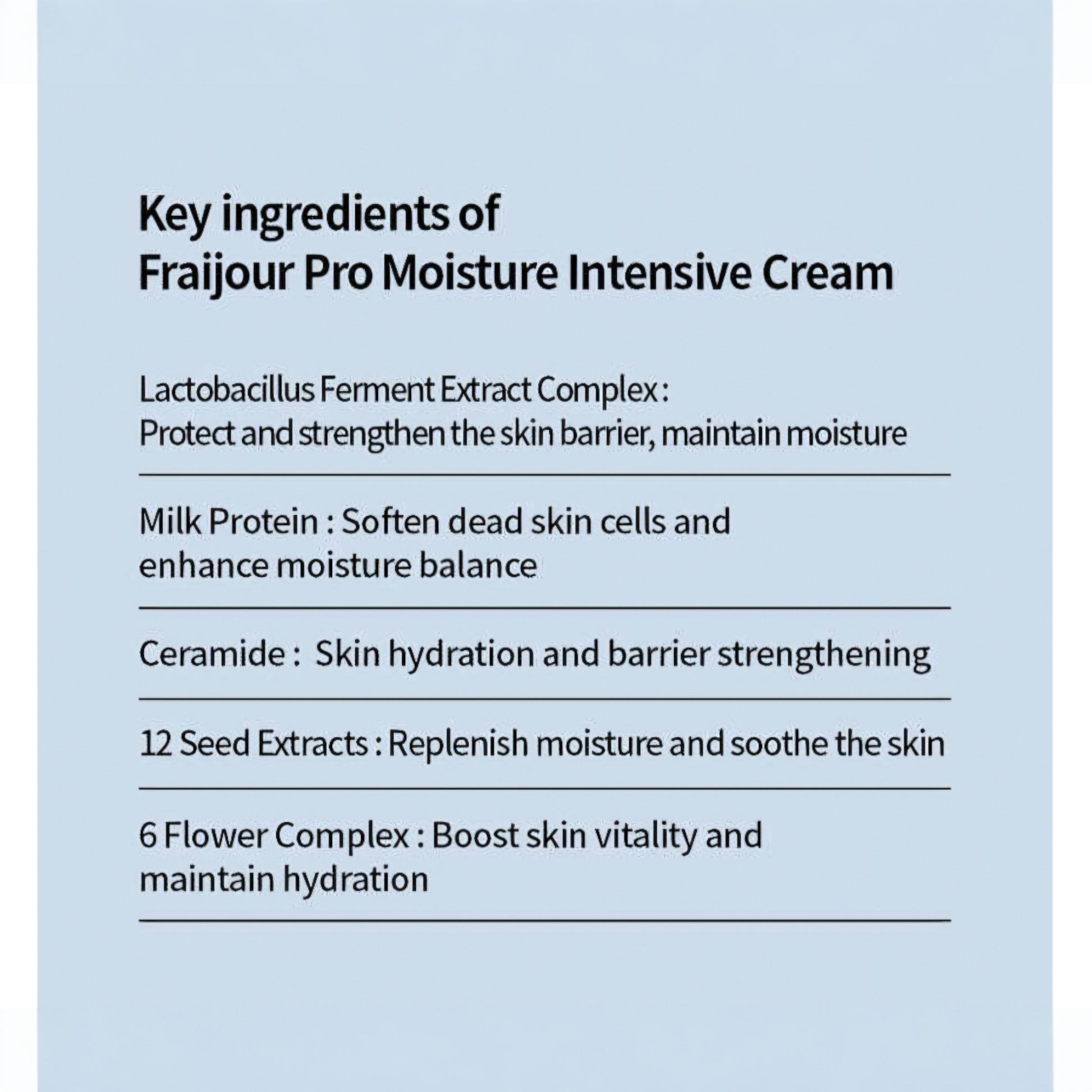 FRAIJOUR Pro Moisture Intensive Cream 50 ml, crema hidratanta intensa, reface bariera pielii si catifeleaza tenul