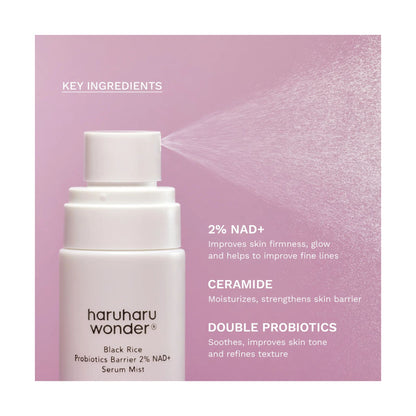 Haruharu Wonder Black Rice Probiotics Barrier 2% NAD+ serum mist pentru fata 80 ml-ingrediente cheie