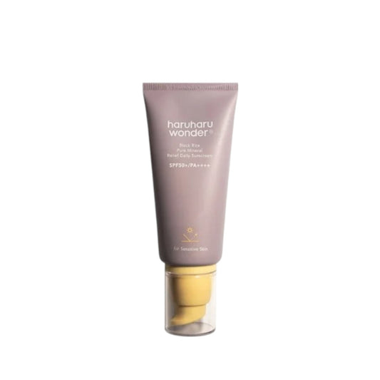 HARUHARU Wonder Black Rice Pure Mineral Relief Daily Sunscreen SPF50, cremă solară minerală care calmează și protejează pielea zilnic