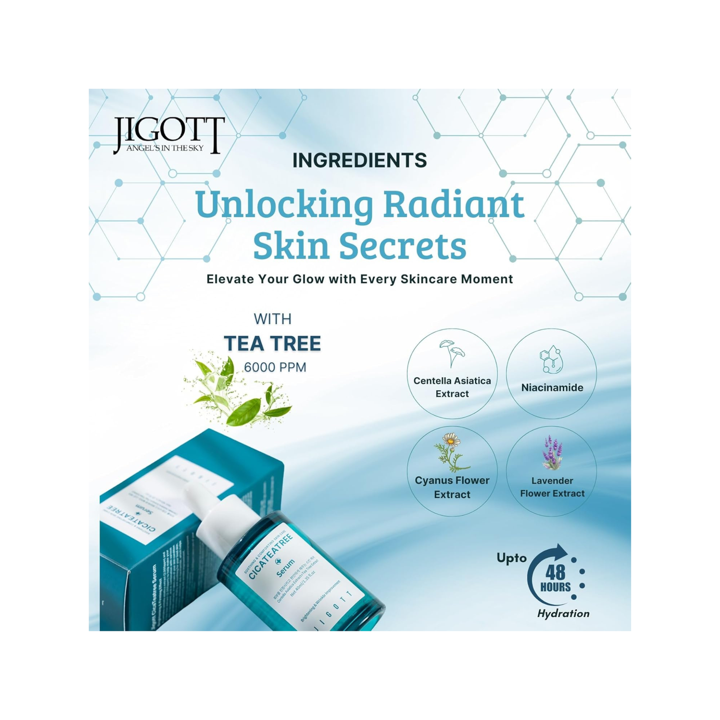 JIGOTT Cica Tea Tree Serum 40 ml ser calmant pentru ten sensibil si mixt