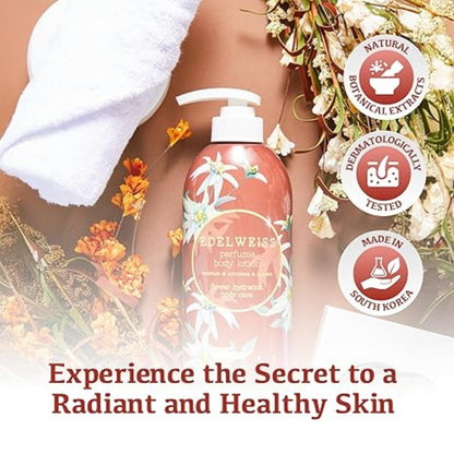 Lotiune de corp Jigott Edelweiss, hidratanta, calmanta, parfum floral, 500 ml