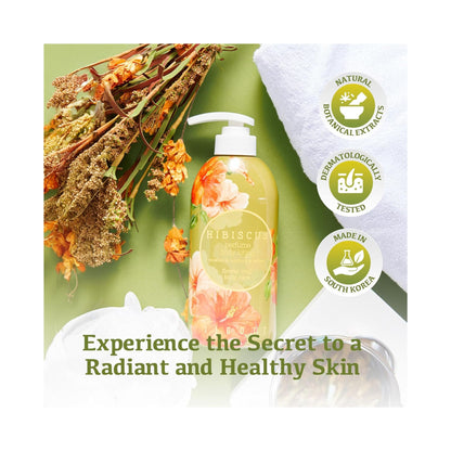 Jigott Hibiscus perfume body lotion 500 ml lotiune de corp hidratanta cu parfum floral de hibiscus pentru piele catifelata