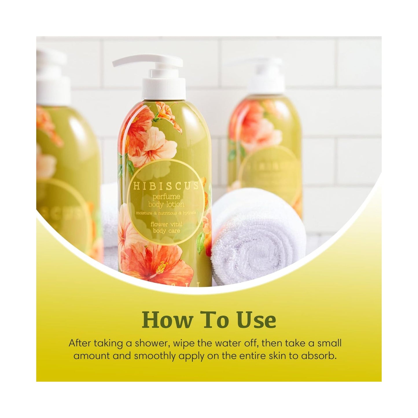 Jigott Hibiscus perfume body lotion 500 ml mod de utilizare