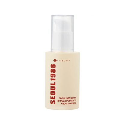 K Secret Seoul 1988 serum retinal liposome 2% + black ginseng pentru fermitate si imbunatatirea texturii pielii, ser concentrat anti-age.