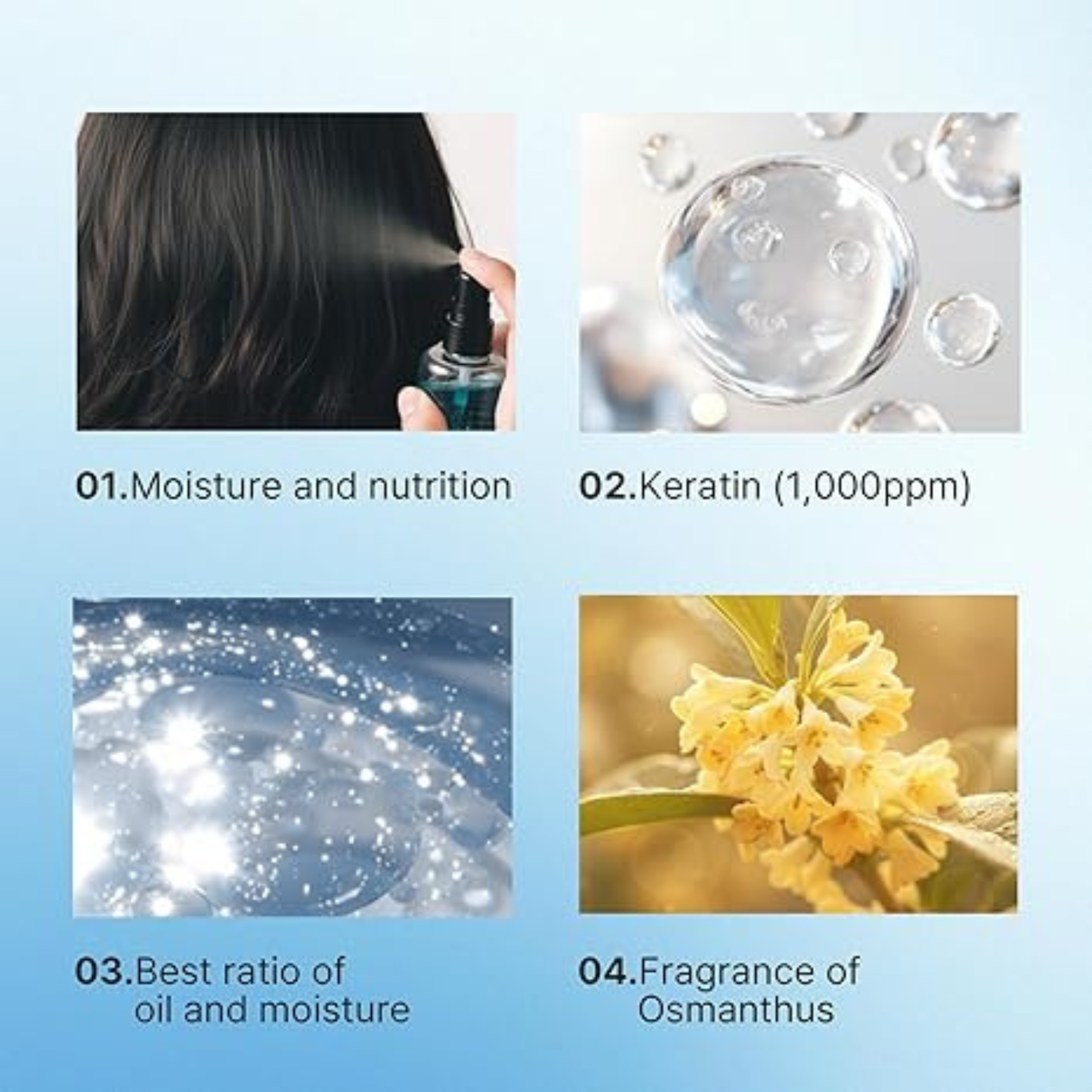 Ulei de par spray LADOR Keratin Layered Oil Mist pentru netezire si stralucire