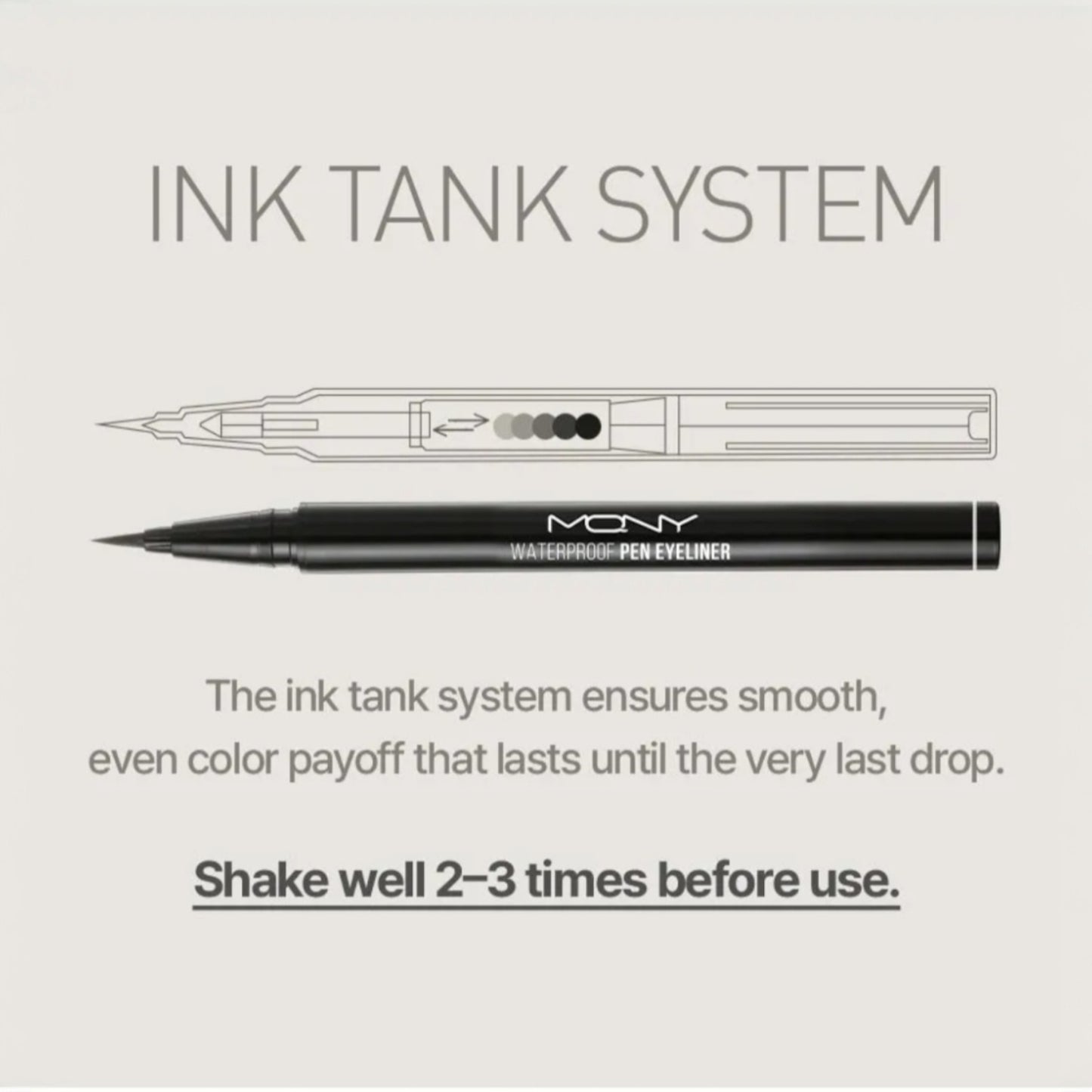 MACQUEEN MQNY Waterproof Pen Eyeliner, tuș de ochi rezistent la apă pentru un contur precis și de lungă durată