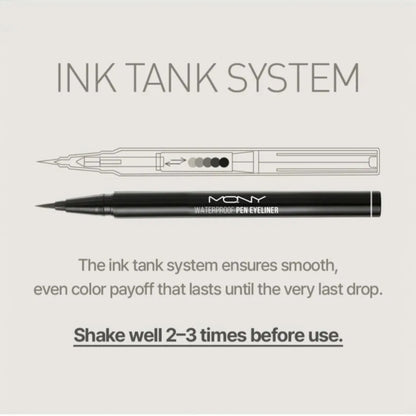 MACQUEEN MQNY Waterproof Pen Eyeliner, tuș de ochi rezistent la apă pentru un contur precis și de lungă durată