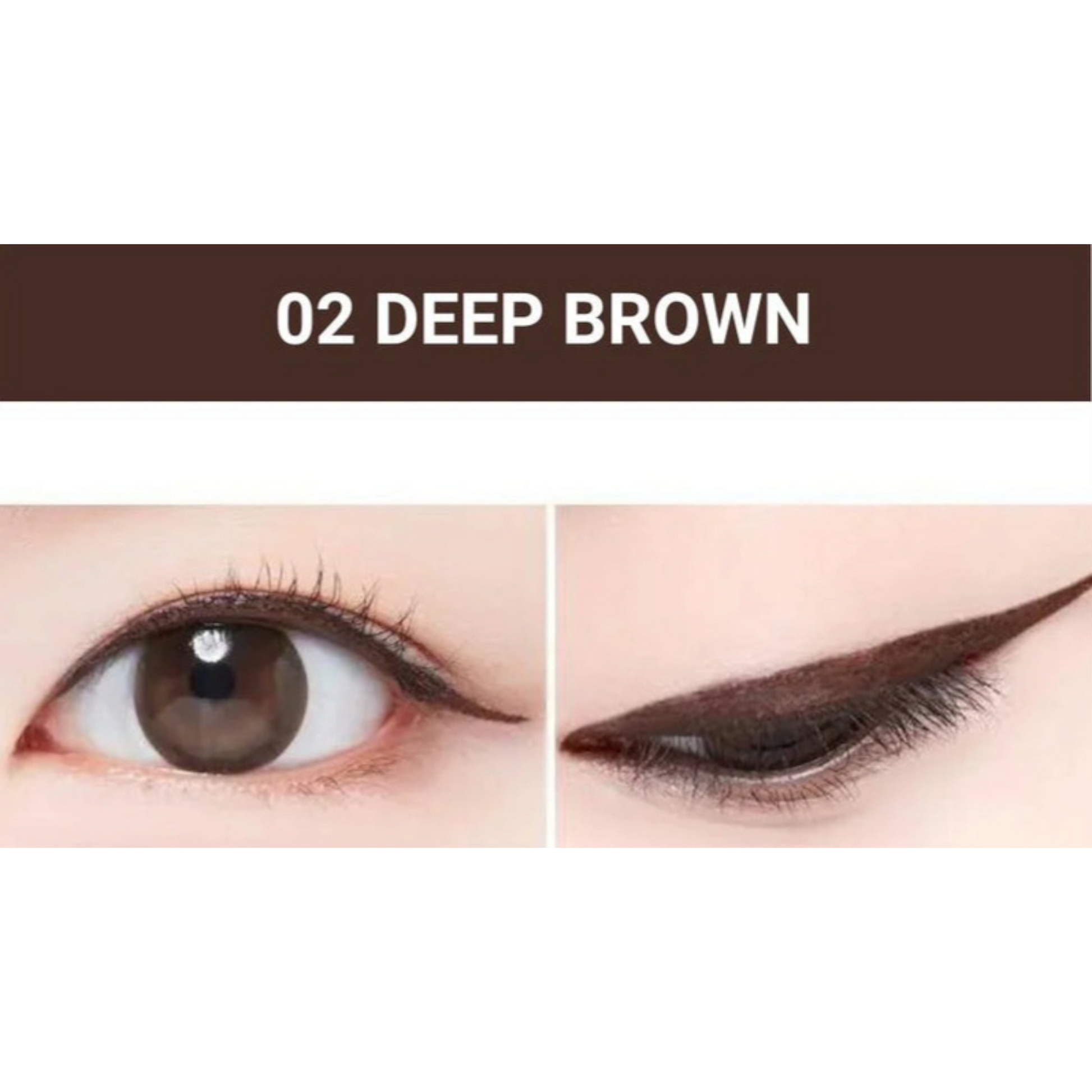 MACQUEEN MQNY Waterproof Pen Eyeliner 02 Deep Brown, tuș de ochi maro intens rezistent la apă pentru un contur natural și definit