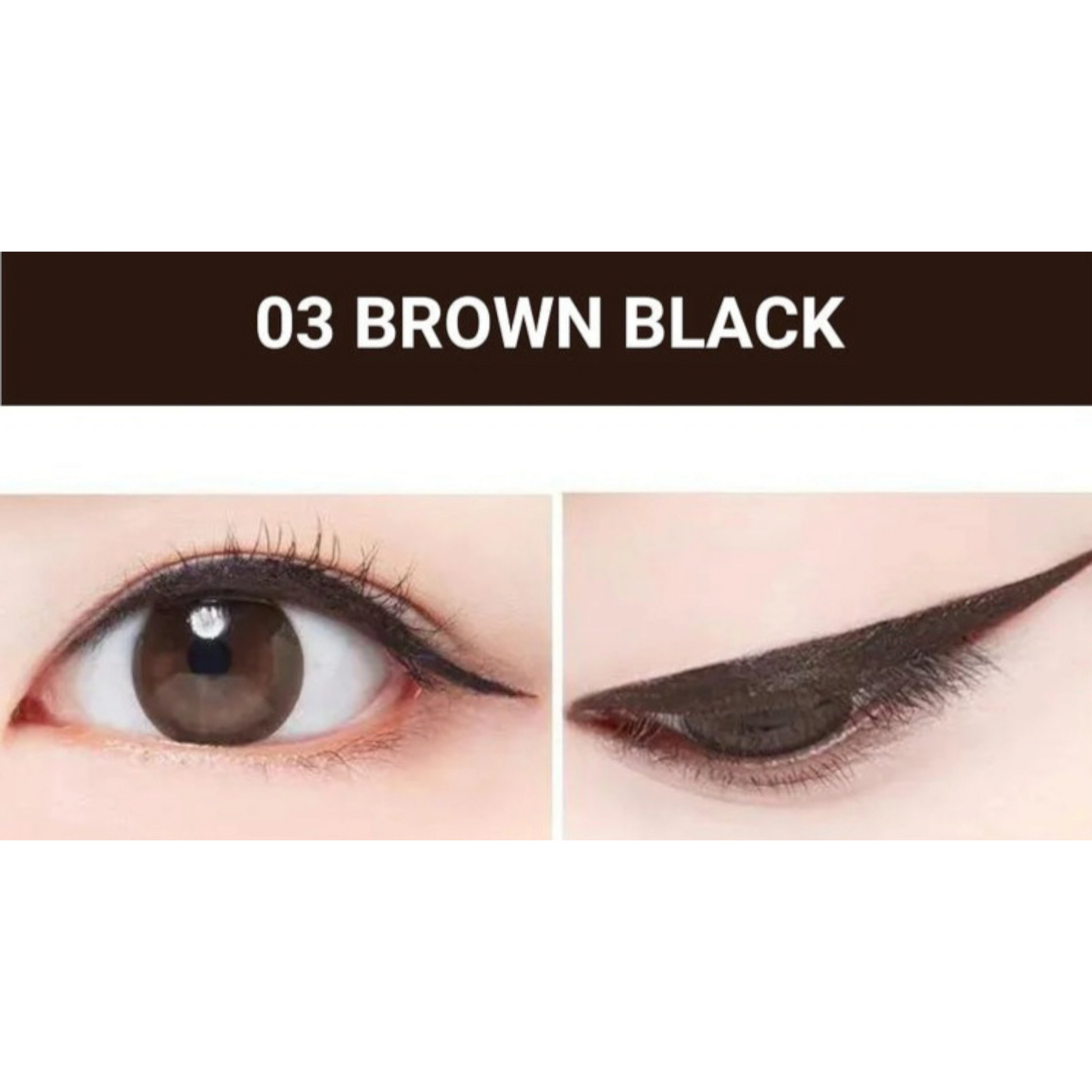 MACQUEEN MQNY Waterproof Pen Eyeliner 03 Brown Black, tuș de ochi negru-maro rezistent la apă pentru un contur subtil și elegant