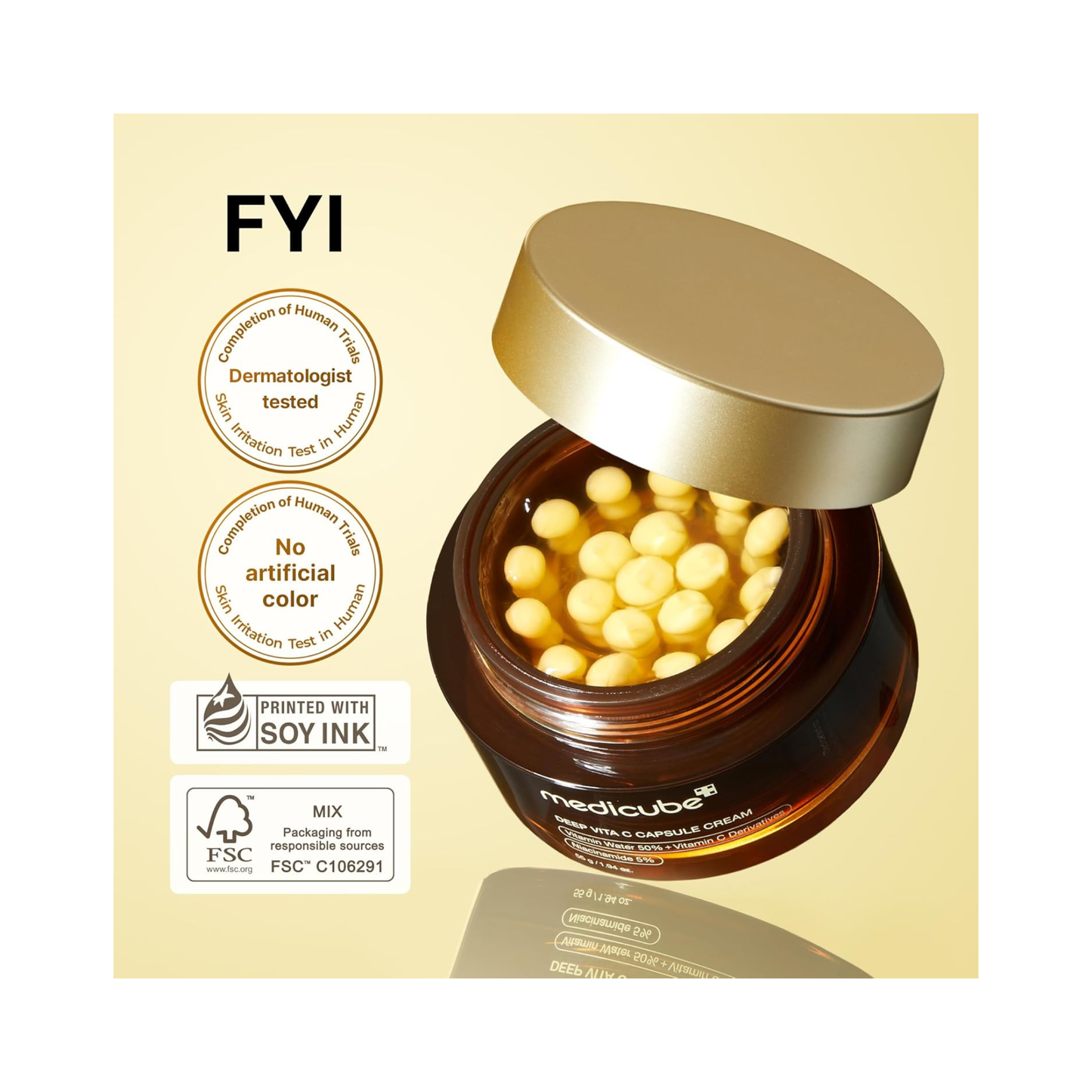 Medicube Deep Vita C Capsule Cream 55 ml crema iluminatoare cu vitamina c pentru uniformizarea nuantei pielii si sustinerea luminozitatii