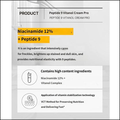 Crema fata anti-imperfectiuni cu 12% niacinamida, retinal si peptide, ten matur sau cu pete, 50 g