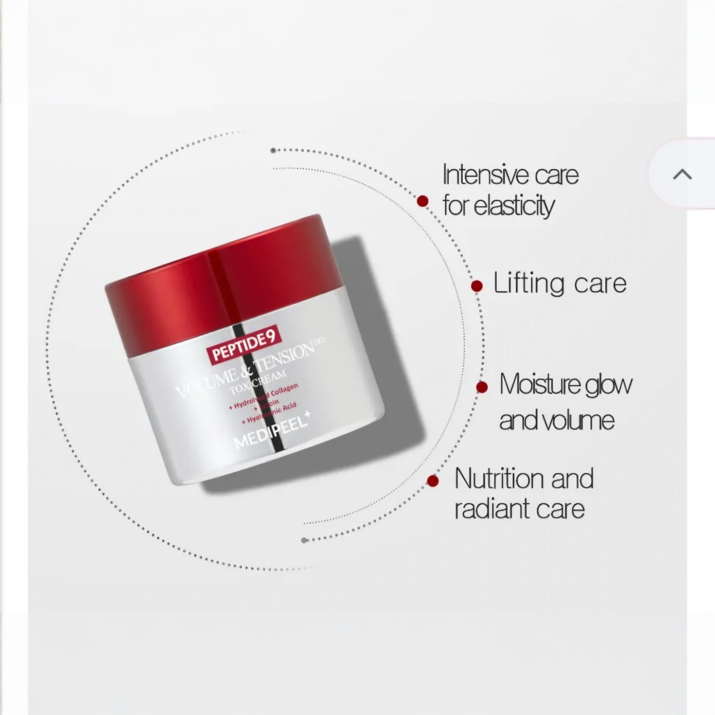 Crema antirid MEDIPEEL cu peptide, volufiline si colagen pentru fermitate si lifting, 50 g