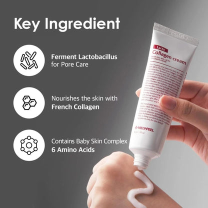MEDIPEEL Red Lacto Peptide Collagen Barrier Cream 80 ml, crema cu peptide si colagen, intareste bariera si imbunatateste elasticitatea