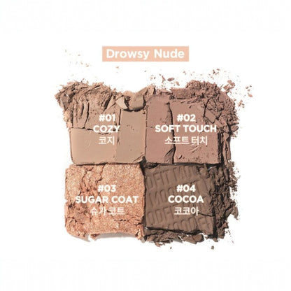 MERZY Mood Fit Shadow Palette S3 Drowsy Nude, paletă de farduri nude catifelate pentru un machiaj natural și elegant