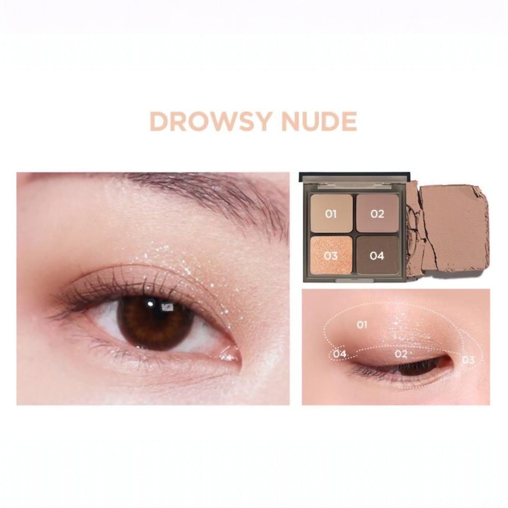 MERZY Mood Fit Shadow Palette S3 Drowsy Nude, paletă de farduri nude catifelate pentru un machiaj natural și elegant