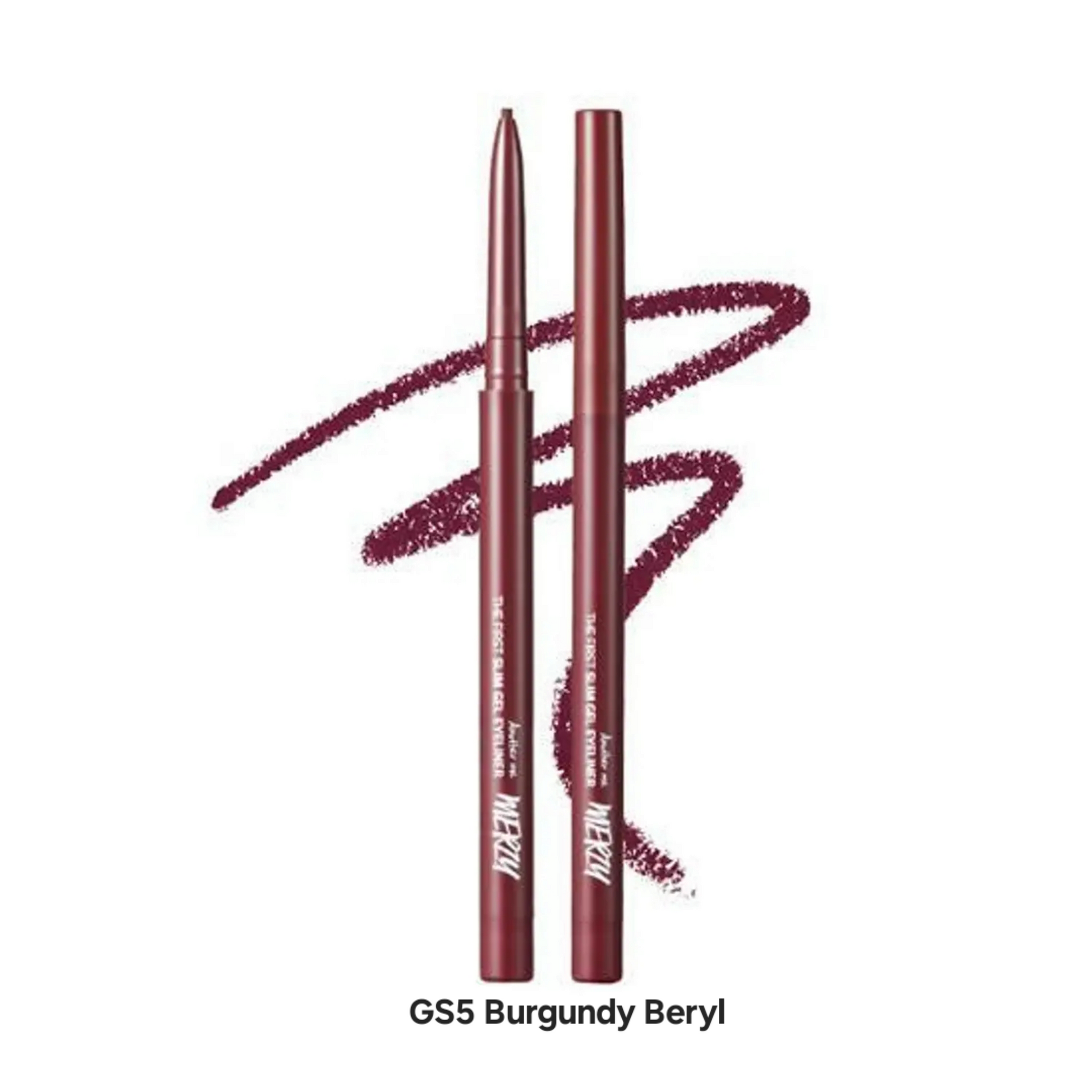 MERZY The First Slim Gel Eyeliner GS5 Burgundy Beryl, creion gel burgundy elegant pentru un contur intens și rafinat al ochilor
