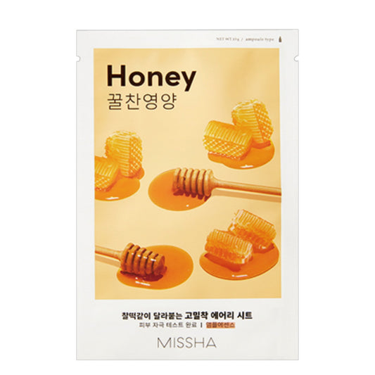 MISSHA Airy Fit Sheet Mask Honey, mască de față nutritivă cu miere care hrănește și hidratează pielea