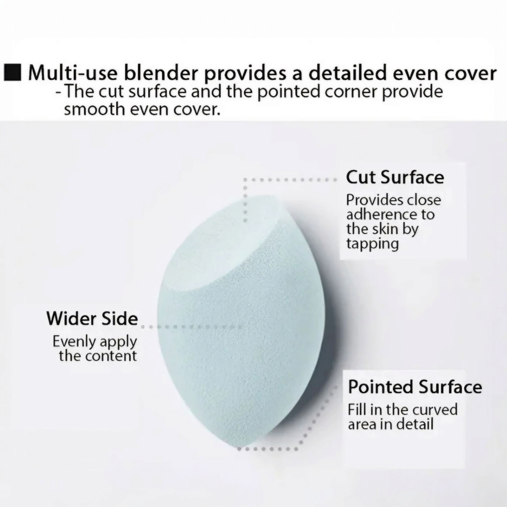 MISSHA Water in Beauty Makeup Blender Sponge, burete de machiaj moale care aplică fondul de ten uniform și oferă un finisaj natural