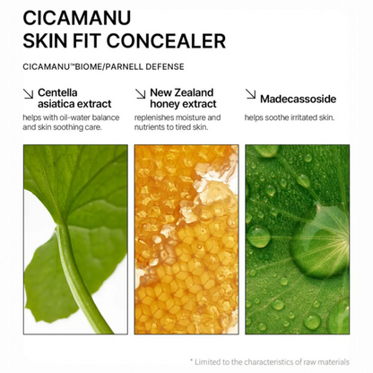 PARNELL Cicamanu Skin Fit Cover Concealer, corector cu extract de Centella care acoperă imperfecțiunile și calmează pielea