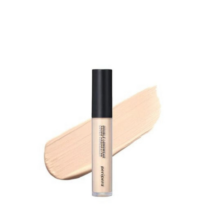 PERIPERA Double Longwear Cover Concealer 01 W Pure Ivory, corector deschis cu acoperire mare care luminează și uniformizează tenul