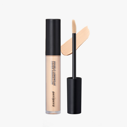PERIPERA Double Longwear Cover Concealer 02 W Natural Beige, corector bej natural cu acoperire mare care uniformizează tenul și ascunde imperfecțiunile