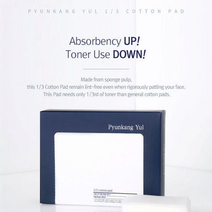 PYUNKANG YUL 1/3 Cotton Pad, dischete demachiante subțiri care economisesc produs și curăță delicat tenul