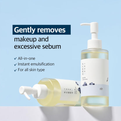 ROUND LAB 1025 Dokdo Cleansing Oil, ulei de curățare delicat care dizolvă machiajul și impuritățile