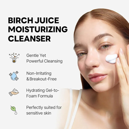 ROUND LAB Birch Juice Moisturizing Cleanser, gel de curățare hidratant care lasă pielea curată și revigorată