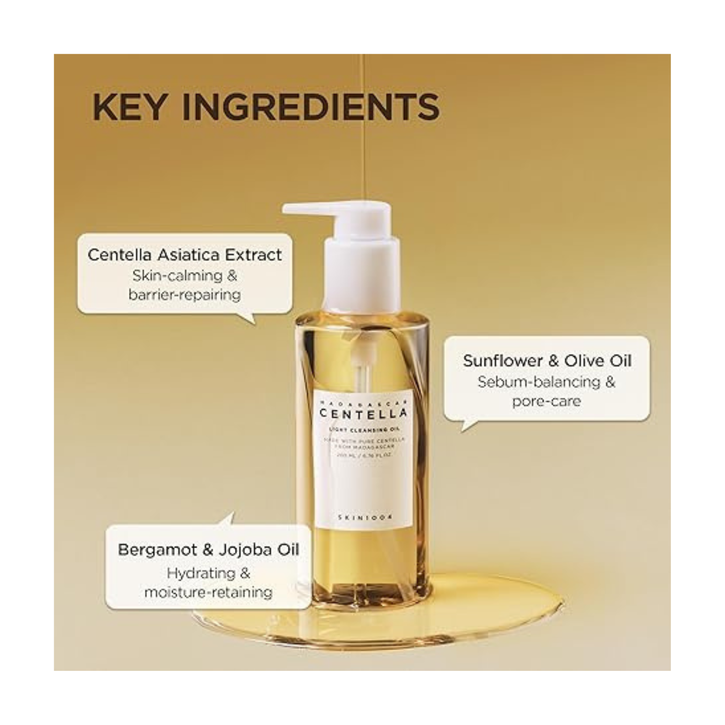 Skin1004 madagascar centella light cleansing oil ulei demachiant lejer pentru indepartarea machiajului si curatarea delicata a pielii