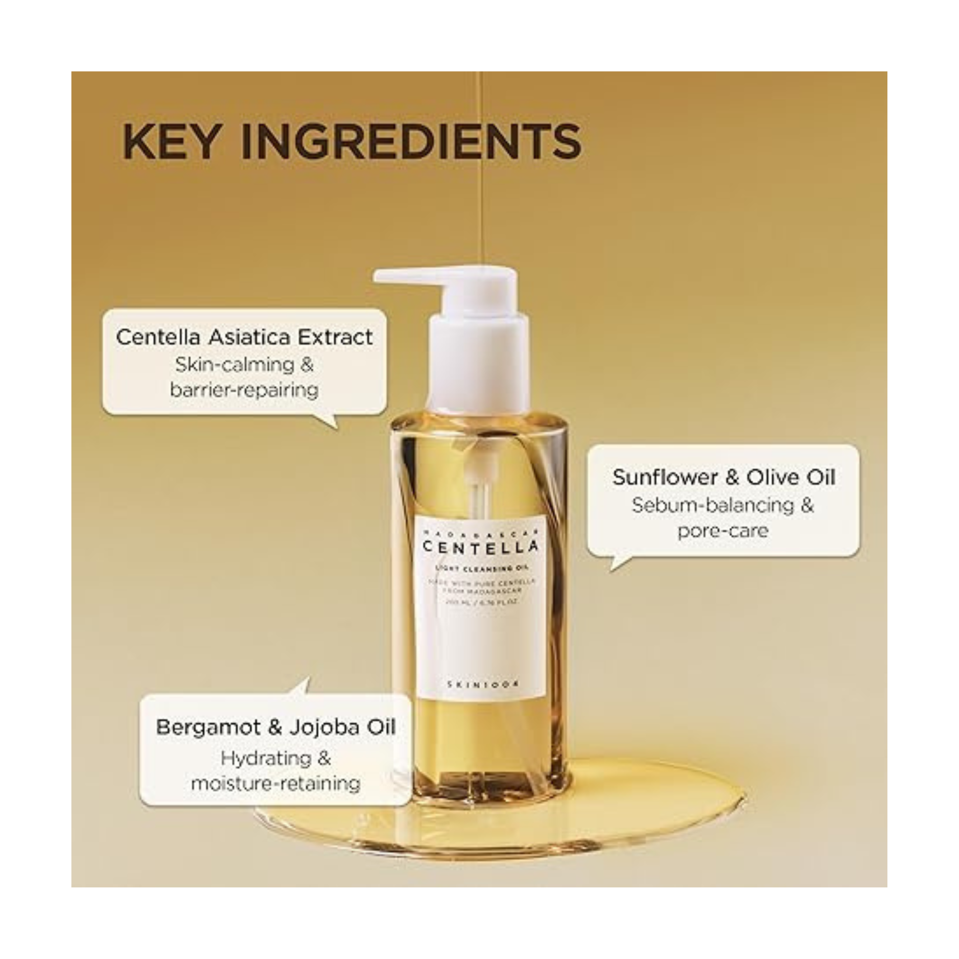 Skin1004 madagascar centella light cleansing oil ulei demachiant lejer pentru indepartarea machiajului si curatarea delicata a pielii