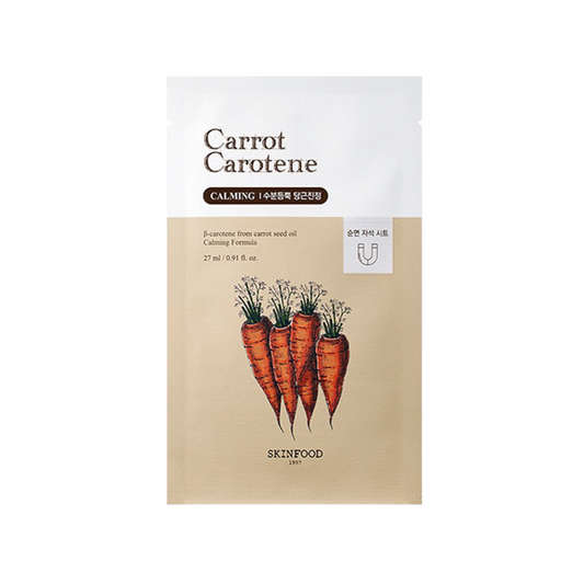 SKINFOOD Carrot Carotene Mask, mască hrănitoare cu morcov care calmează și revitalizează pielea