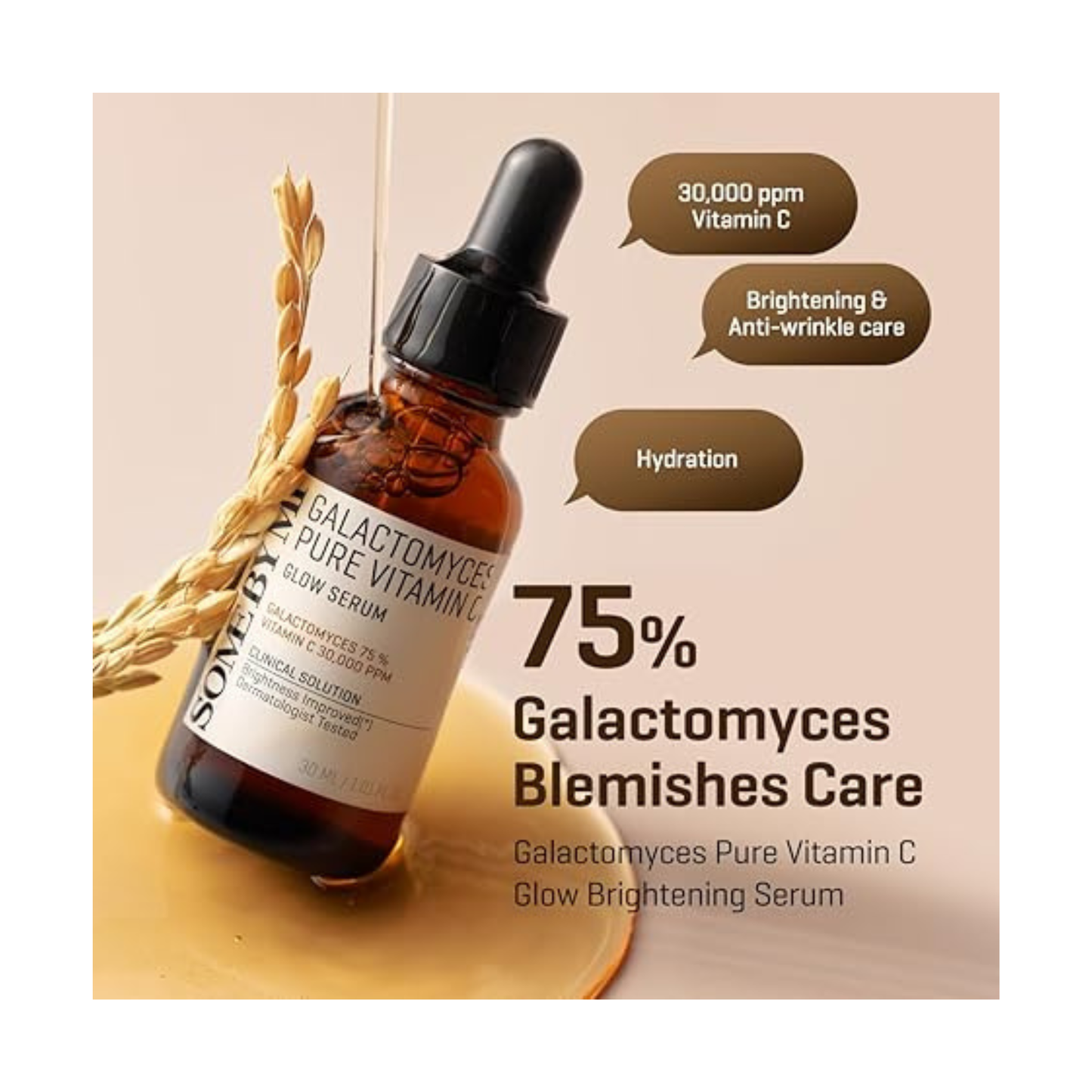 Somebymi galactomyces pure vitamin c glow serum 30 ml ser pentru luminozitate si uniformizarea aspectului pielii