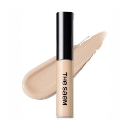 The SAEM Cover Perfection Tip Concealer 1.25 Light Beige, corector lichid bej deschis cu acoperire mare care uniformizează și luminează tenul
