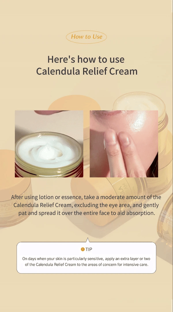 FARMSTAY Calendula Relief Cream 80 ml, crema calmanta cu galbenele, hidrateaza si sustine bariera pielii sensibile