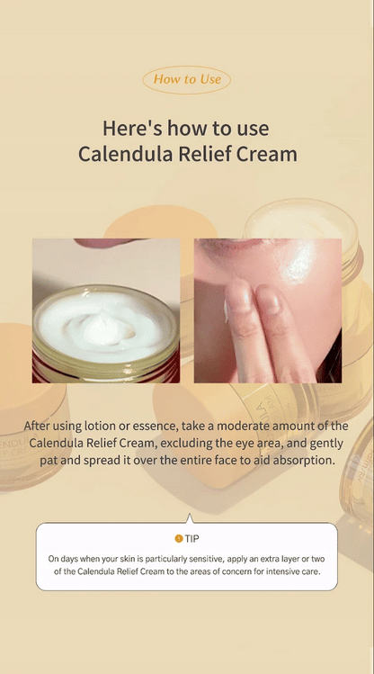 FARMSTAY Calendula Relief Cream 80 ml, crema calmanta cu galbenele, hidrateaza si sustine bariera pielii sensibile