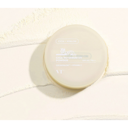 VT COSMETICS Cica No Sebum UV Powder, pudră matifiantă cu protecție solară care controlează sebumul și protejează pielea