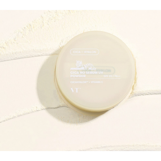 VT COSMETICS Cica No Sebum UV Powder, pudră matifiantă cu protecție solară care controlează sebumul și protejează pielea